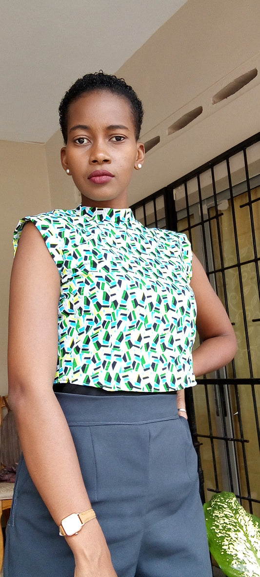 Mandy Mandarin Collar Bodice with Cap Sleeves