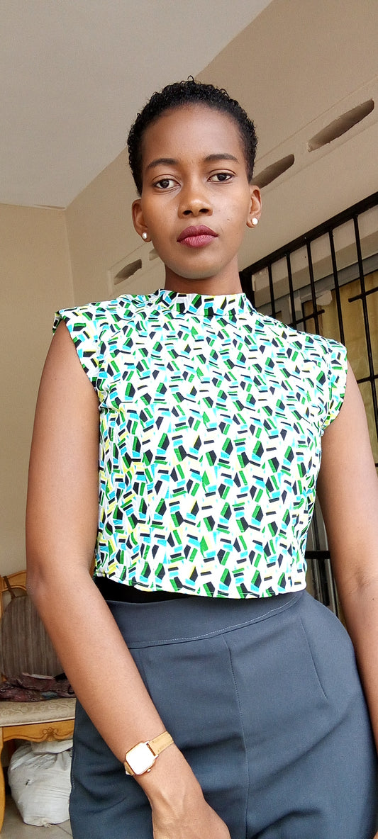 Mandy Mandarin Collar Bodice with Cap Sleeves
