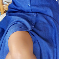 Blue Royale Maxi Dress | Buttoned Up Floor Length Dress