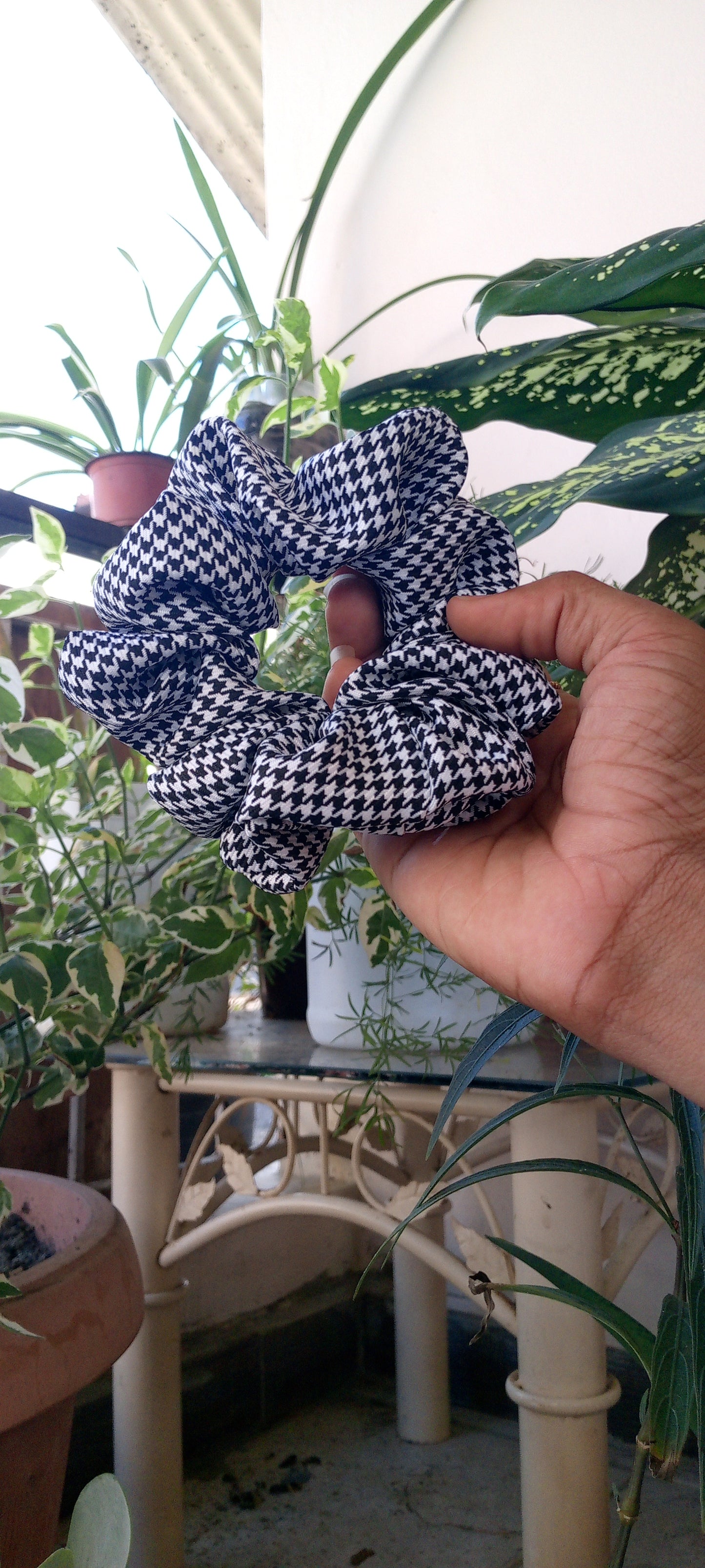 Black and White Scrunchie