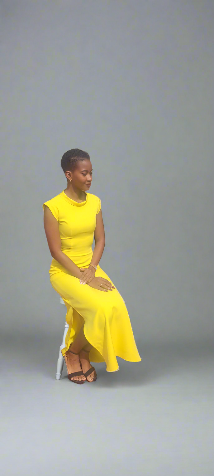 Buttercup Dress Bright Yellow Maxi Dress with Side Slits