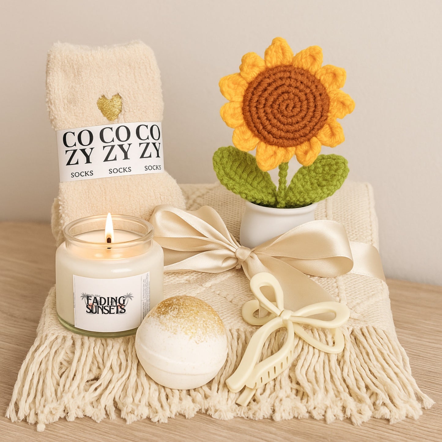 Fading Sunsets Candle & Sunflower Gift Set